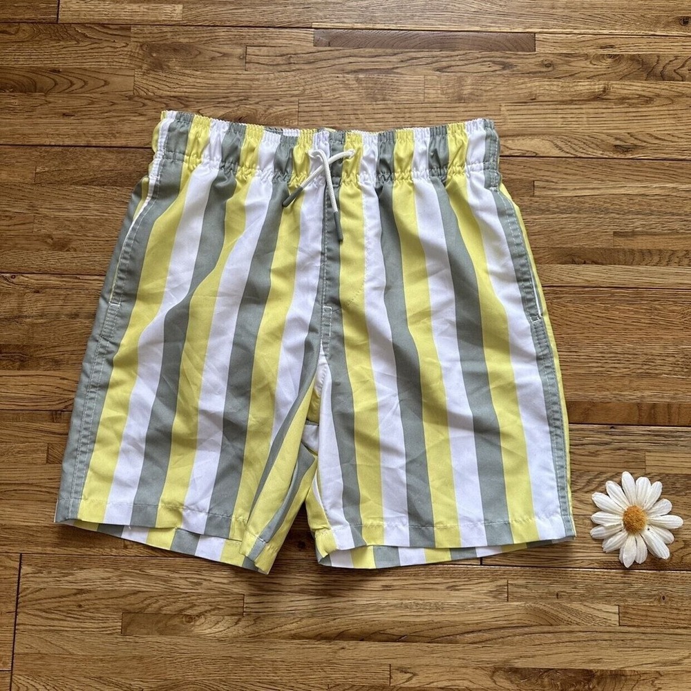 Cat & Jack Yellow Multi Striped Swim Trunks Size‎ 8/10